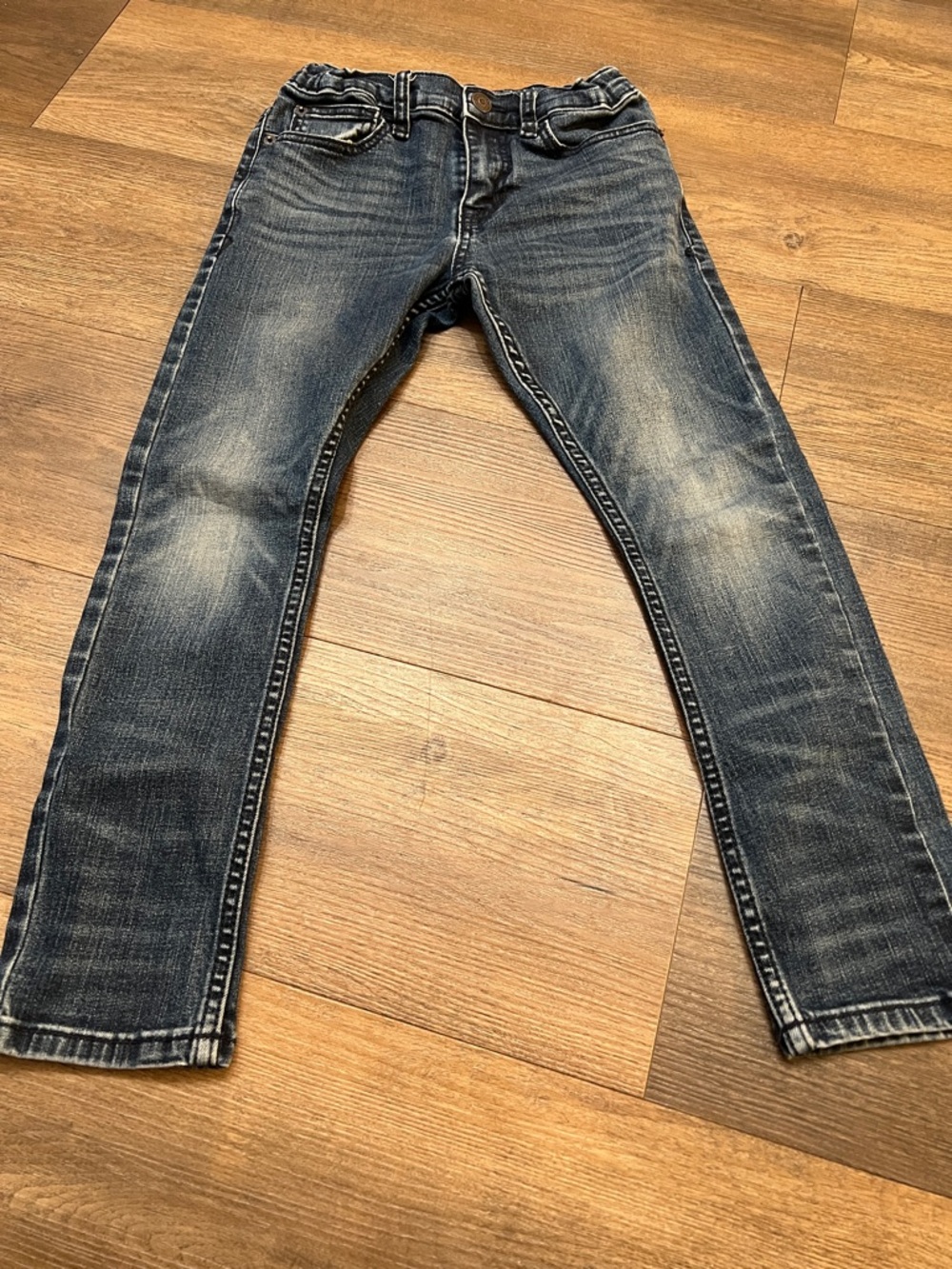 Cat & Jack Girls Distressed Dark Wash Jeans - Blue